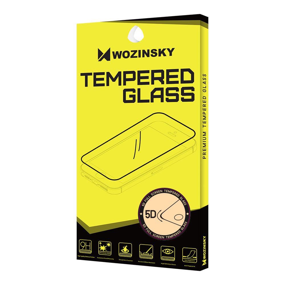 WZK skjermbeskyttelsesfilm for Apple iPhone SE (2022) / SE (2020) / 8, Herdet glass, Full lim, 5D, Svart