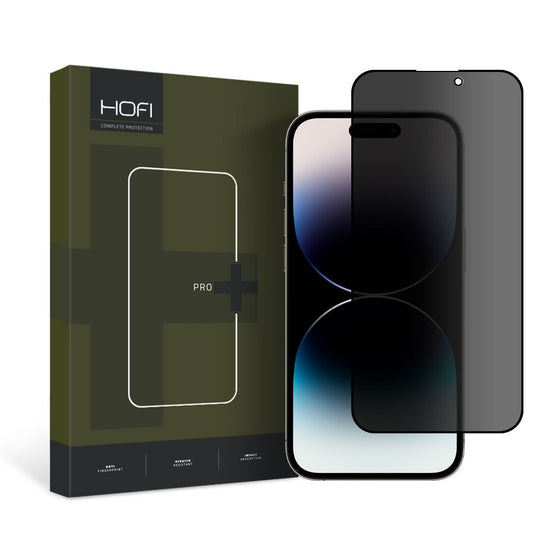 Personvernsbeskyttende skjermbeskytter HOFI PRO+ for Apple iPhone 14 Pro, Herdet glass, Full lim