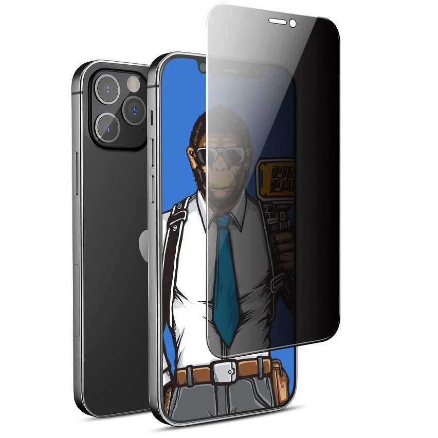 Beskyttelsesfolie Privacy Blueo for Apple iPhone 17e / 16e / 14 / 13 Pro, Herdet glass, Full lim, 5D