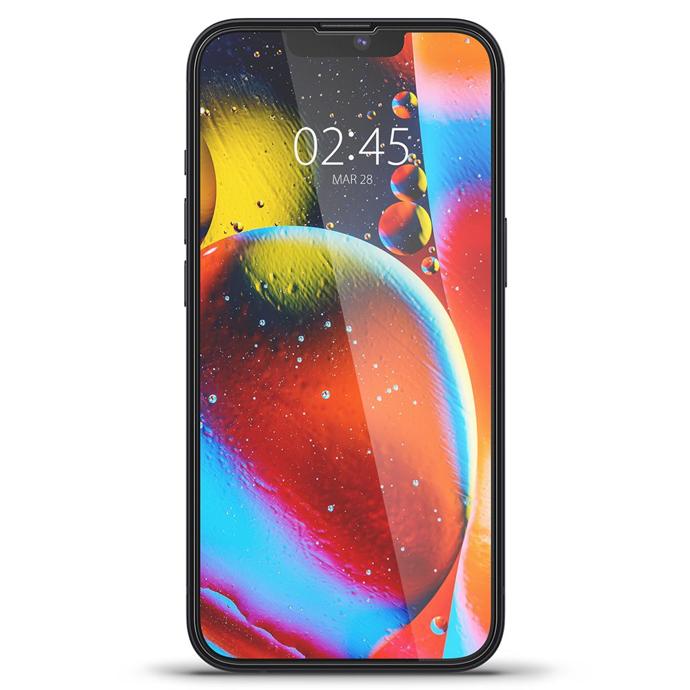 Skjermbeskytter Spigen GlastR Slim for Apple iPhone 17e / 16e / 14 / 13 Pro, Herdet Glass, Full Lim, Svart AGL03392