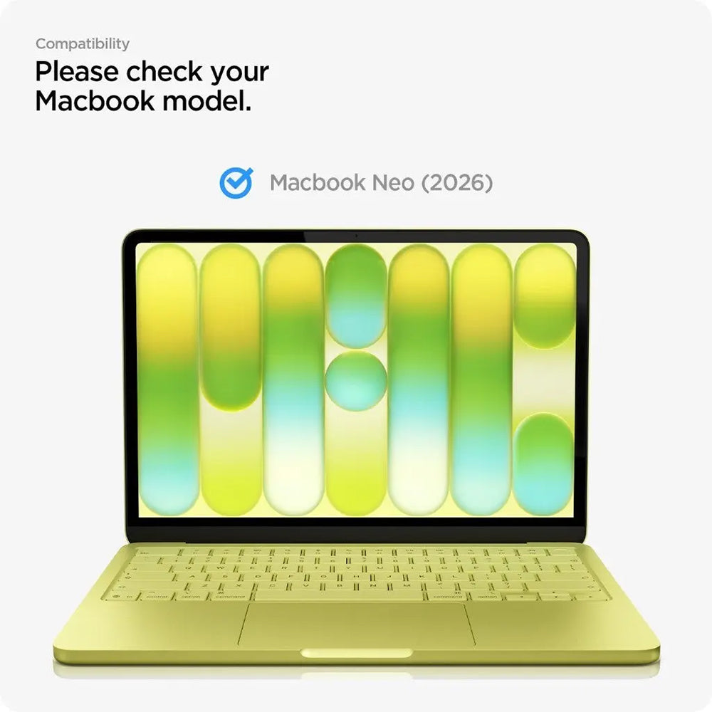 Spigen GlastR Slim Skjermbeskyttelsesfilm for Apple MacBook Neo 13 tommer, Herdet Glass, Svart AGL11669