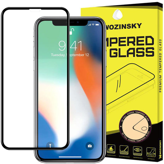 WZK skjermbeskyttelsesfilm for Apple iPhone 11 / XR, Herdet glass, Full lim, Svart