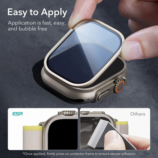 ESR Armorite beskyttelsesfilm for Apple Watch Ultra Series, Sett med 2 stykker, Herdet glass, Bronse