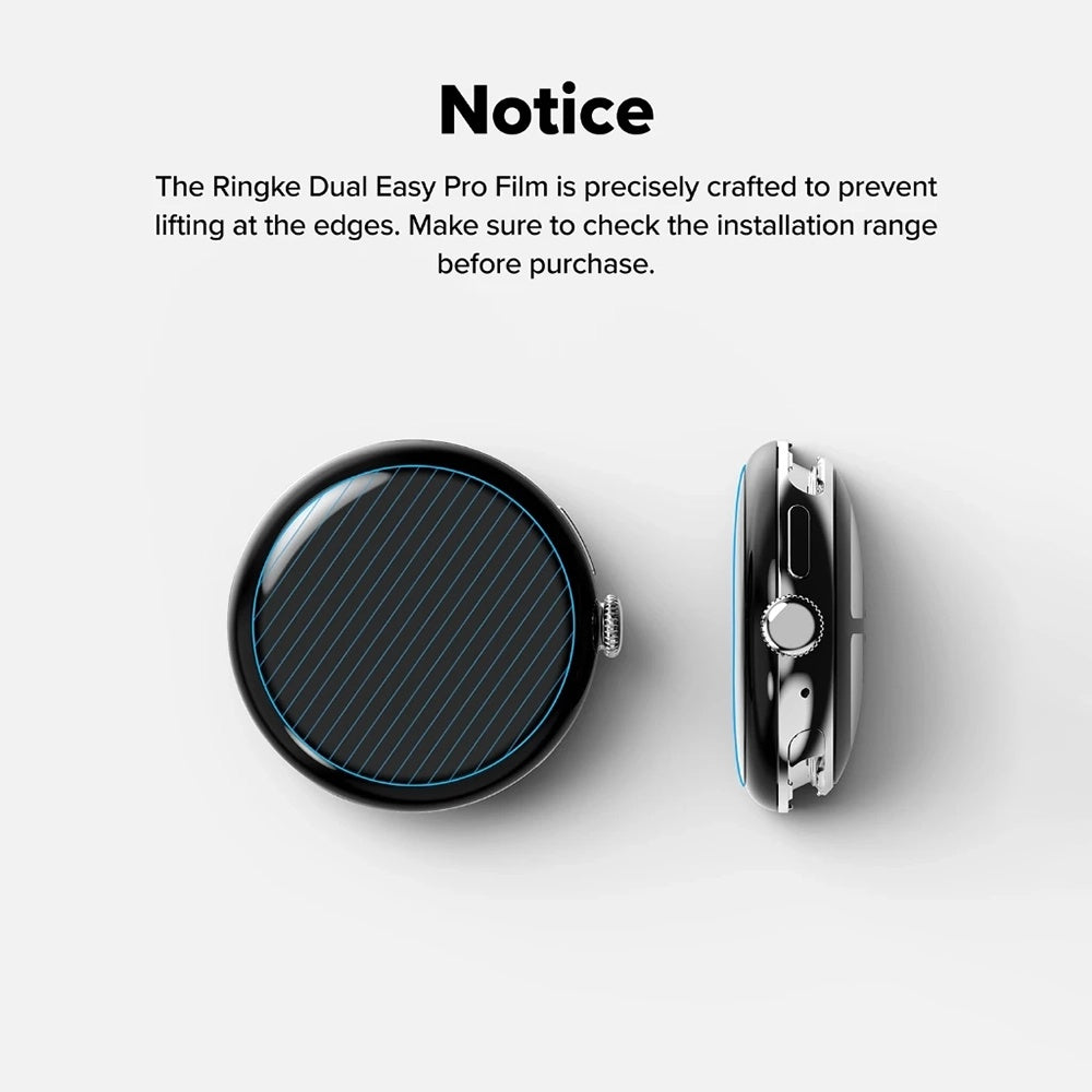 Ringke Dual Easy Pro beskyttelsesfilm for Google Pixel Watch 4 45mm, sett med 2 stykker, plast