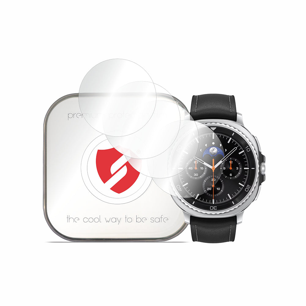 Smart Protection Premium Classic beskyttelsesfilm for Samsung Galaxy Watch8 Classic, sett med 4 stk, plast