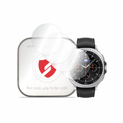 Smart Protection Premium Classic beskyttelsesfilm for Samsung Galaxy Watch8 Classic, sett med 4 stk, plast