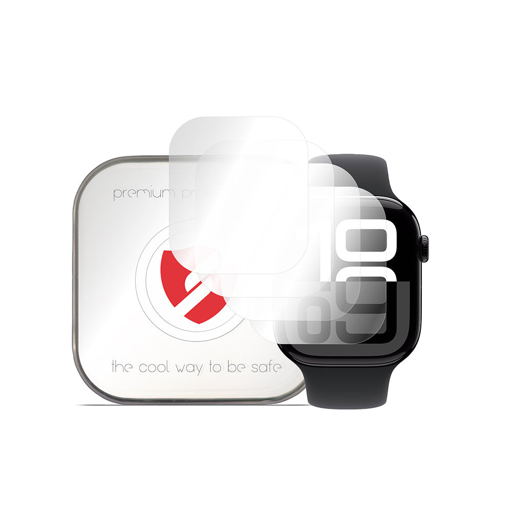 Smart Protection Premium Classic beskyttelsesfilm for Apple Watch 10 46mm-serien, sett med 4 stk, plast