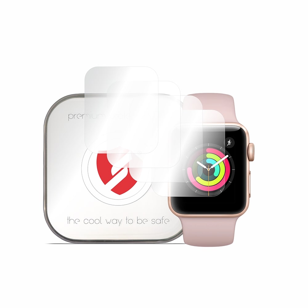 Smart Protection Premium Classic beskyttelsesfilm for Apple Watch 38mm Series, sett med 4 stk, plast