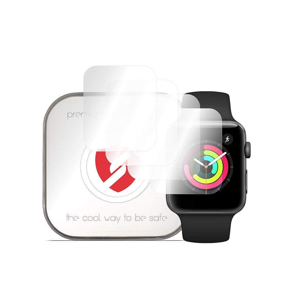Smart Protection Premium Classic beskyttelsesfilm for Apple Watch 42mm Series, sett med 4 stk, plast