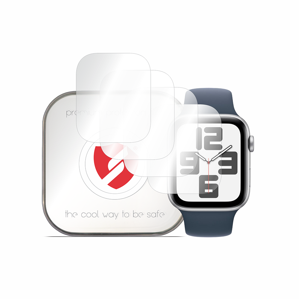 Smart Protection Premium Classic beskyttelsesfilm for Apple Watch 45mm / 44mm Series, sett med 4 stk, plast