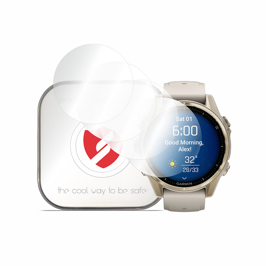 Smart Protection Premium Classic beskyttelsesfilm for Garmin Fenix 8 43mm, sett med 4 stk, plast