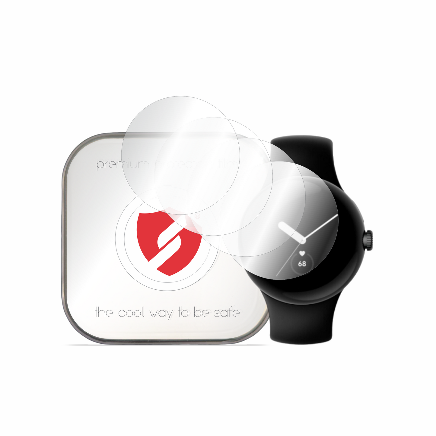 Smart Protection Premium Classic beskyttelsesfilm for Google Pixel Watch 2 / Watch, sett med 4 stk, plast