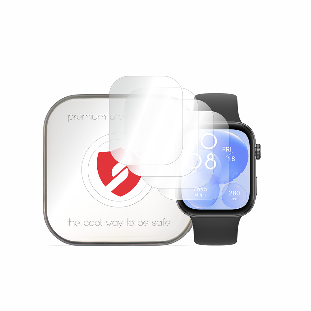 Smart Protection Premium Classic beskyttelsesfilm for Huawei Watch Fit 4 / Fit 3, sett med 4 stk, plast