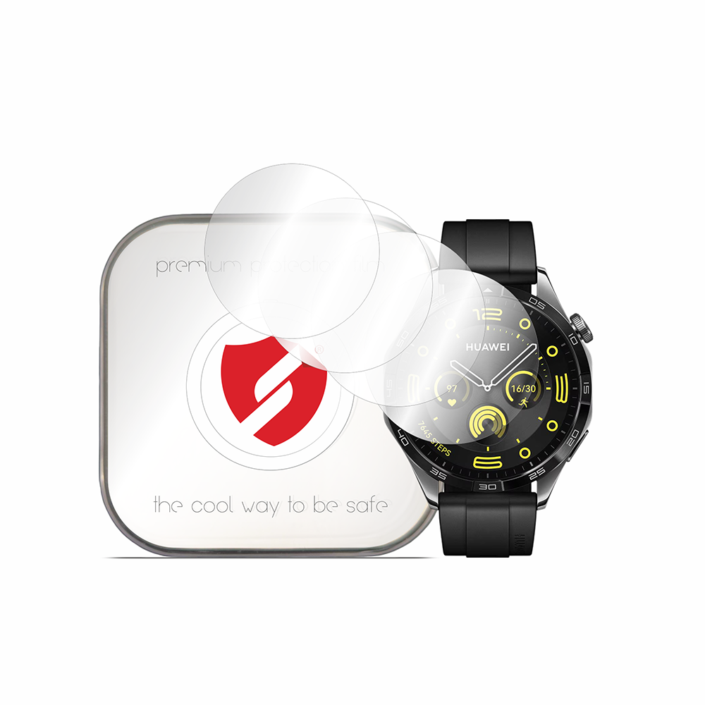 Smart Protection Premium Classic beskyttelsesfilm for Huawei Watch GT 4 46mm, sett med 4 stk, plast