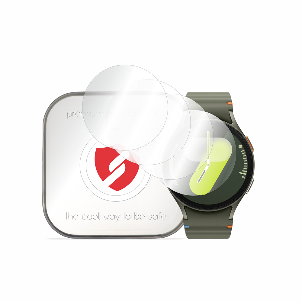 Smart Protection Premium Classic beskyttelsesfilm for Samsung Galaxy Watch7 44mm, sett med 4 stk, plast