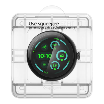 Beskyttelsesfilm Spigen Elite Shield EZ FIT for Google Pixel Watch 41mm Series, Sett med 2 stk, Herdet glass, Transparent AFL08524