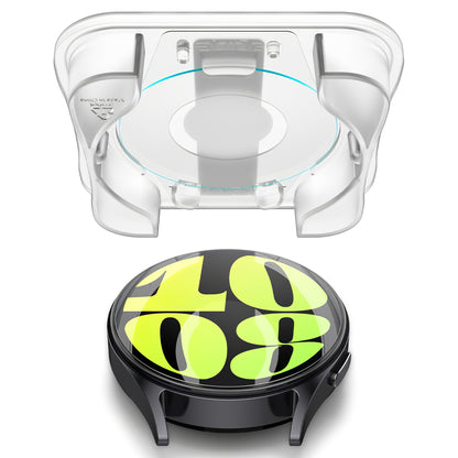 Spigen GlastR EZ FIT beskyttelsesfilm for Samsung Galaxy Watch7 / Watch6 / Watch5 / Watch4 44mm Series, Sett med 2 stykker, Herdet glass AGL08493