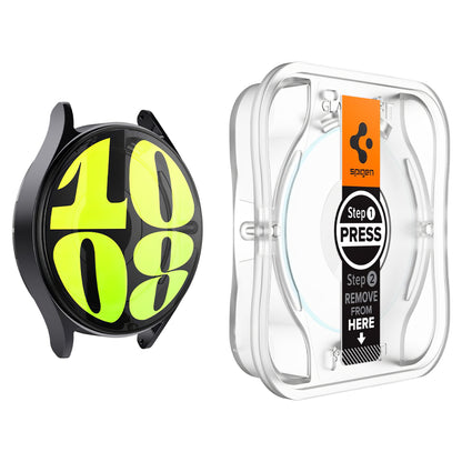 Spigen GlastR EZ FIT beskyttelsesfilm for Samsung Galaxy Watch7 / Watch6 / Watch5 / Watch4 44mm Series, Sett med 2 stykker, Herdet glass AGL08493
