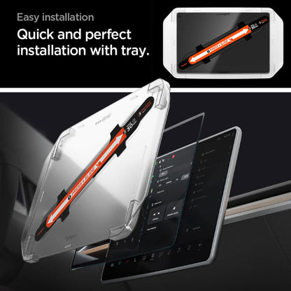 Spigen GlastR EZ FIT Anti-Glare FC skjermbeskytter til Tesla Y (2026 / 2025) / 3 (2026 / 2025 / 2024), herdet glass AGL07152