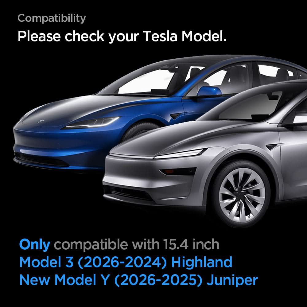 Spigen GlastR EZ FIT Anti-Glare FC skjermbeskytter til Tesla Y (2026 / 2025) / 3 (2026 / 2025 / 2024), herdet glass AGL07152