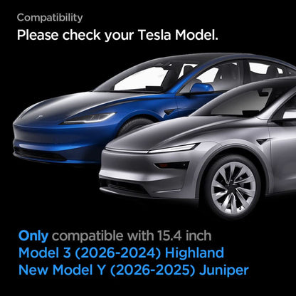 Spigen GlastR EZ FIT Anti-Glare FC skjermbeskytter til Tesla Y (2026 / 2025) / 3 (2026 / 2025 / 2024), herdet glass AGL07152
