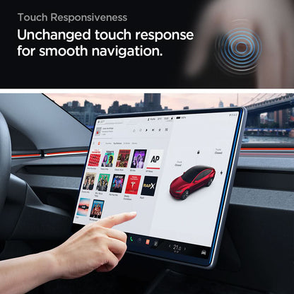 Spigen GlastR EZ FIT Anti-Glare FC skjermbeskytter til Tesla Y (2026 / 2025) / 3 (2026 / 2025 / 2024), herdet glass AGL07152