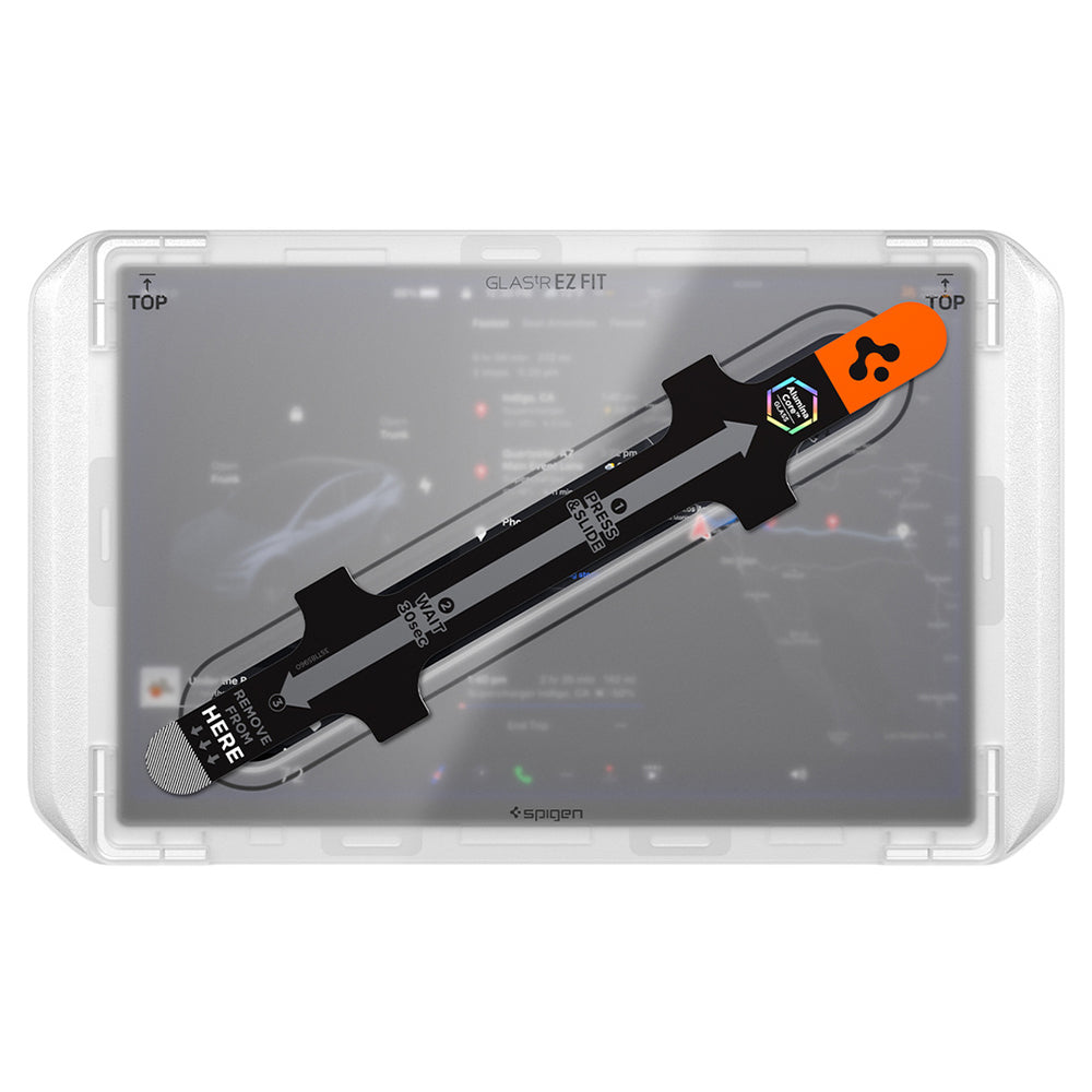 Spigen GlastR EZ FIT Anti-Glare Beskyttelsesfilm for Navigasjon Tesla Y 2026 Premium / Performance, Herdet Glass AGL10819