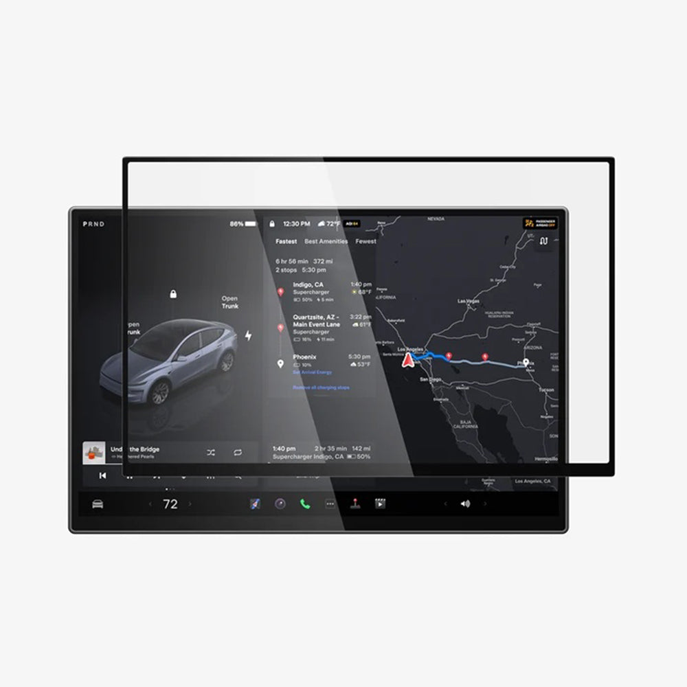Spigen GlastR EZ FIT Beskyttelsesfilm for Tesla Y 2026 Premium / Performance Navigasjon, Herdet Glass AGL10820