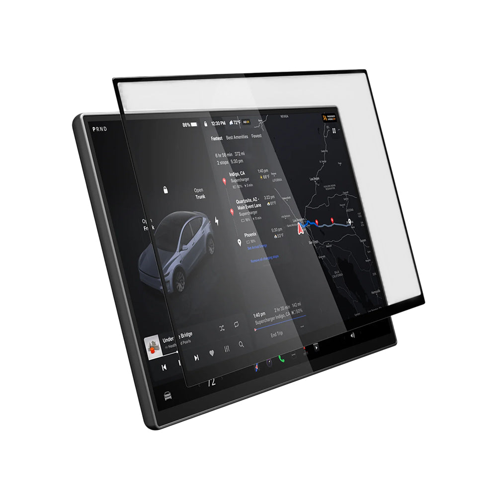 Spigen GlastR EZ FIT Beskyttelsesfilm for Tesla Y 2026 Premium / Performance Navigasjon, Herdet Glass AGL10820