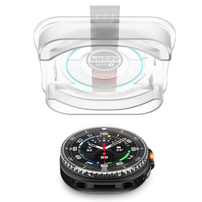 Spigen GlastR EZ FIT beskyttelsesfilm for Samsung Galaxy Watch8 Classic, Sett med 2 stykker, Herdet glass AGL09877