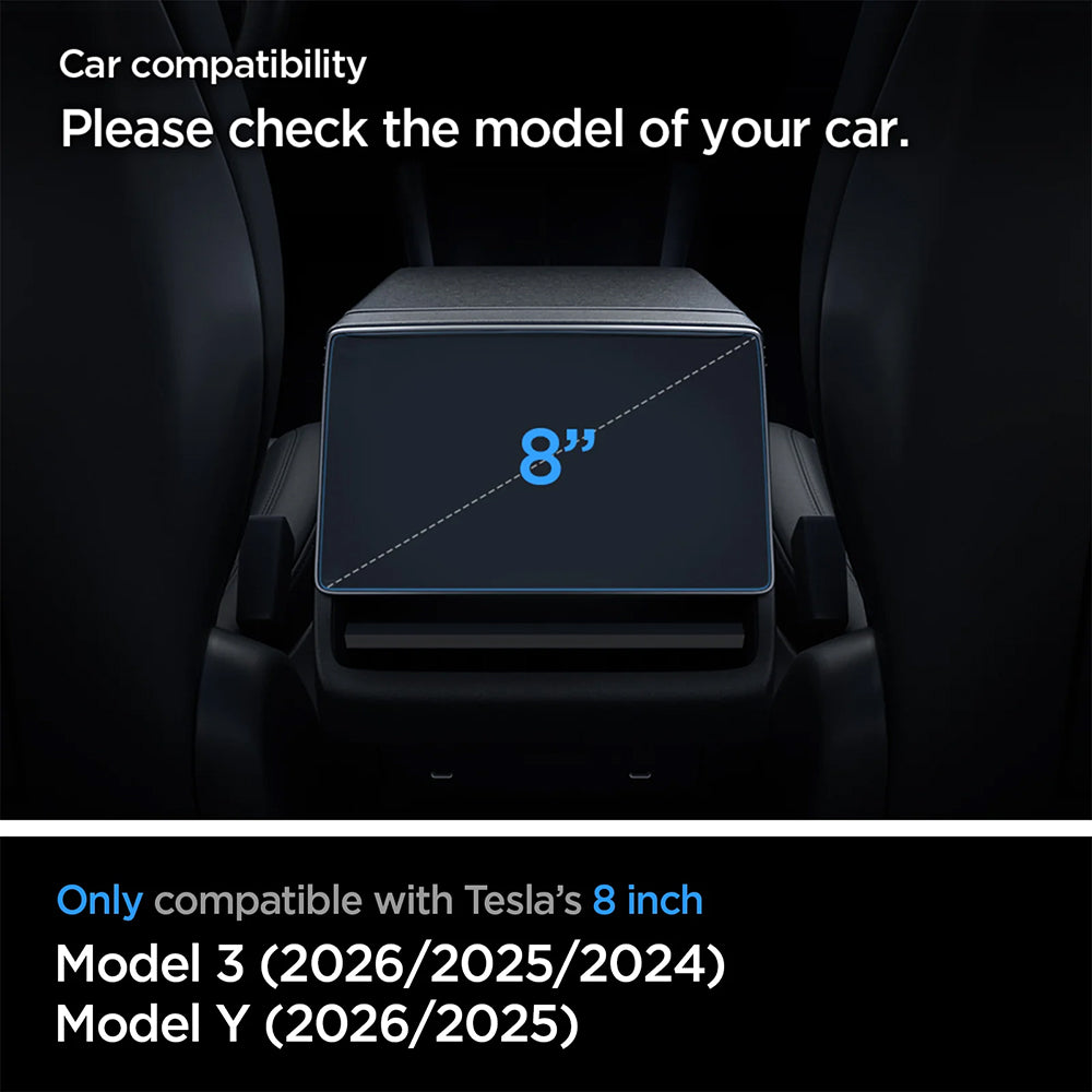 Spigen GlastR Slim Anti-Glare Beskyttelsesfilm for Navigasjon Tesla Y (2026 / 2025) / 3 (2026 / 2025 / 2024), Herdet Glass AGL07586
