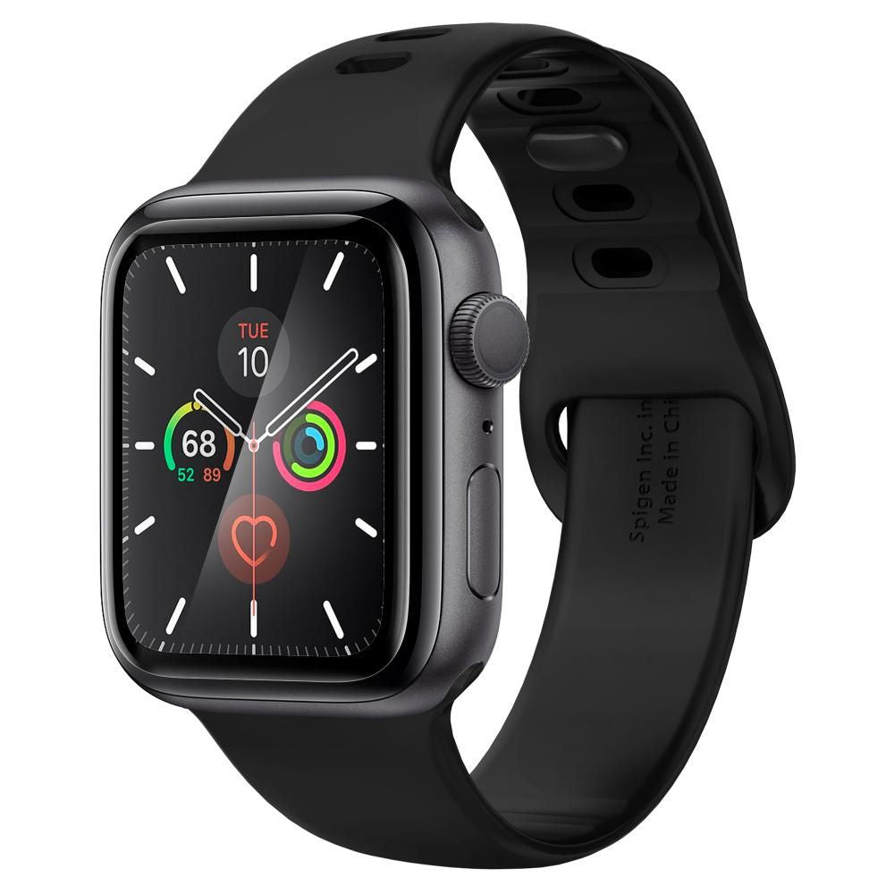 Spigen ProFlex EZ FIT beskyttelsesfilm for Apple Watch 44mm Series, Sett med 2 stykker, Fleksibelt glass, Svart