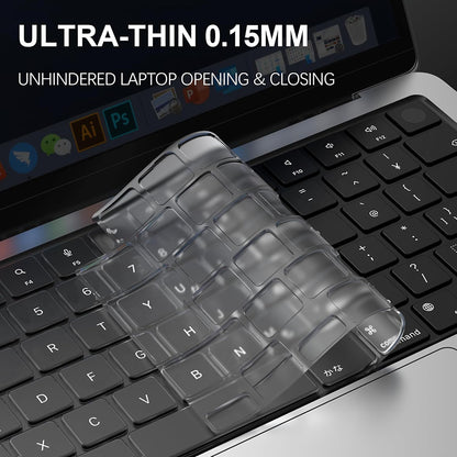 Techsuit PureTypeX tastaturbeskyttelse for Apple MacBook Pro 14 / Air 13 / Air 15-serien, gjennomsiktig