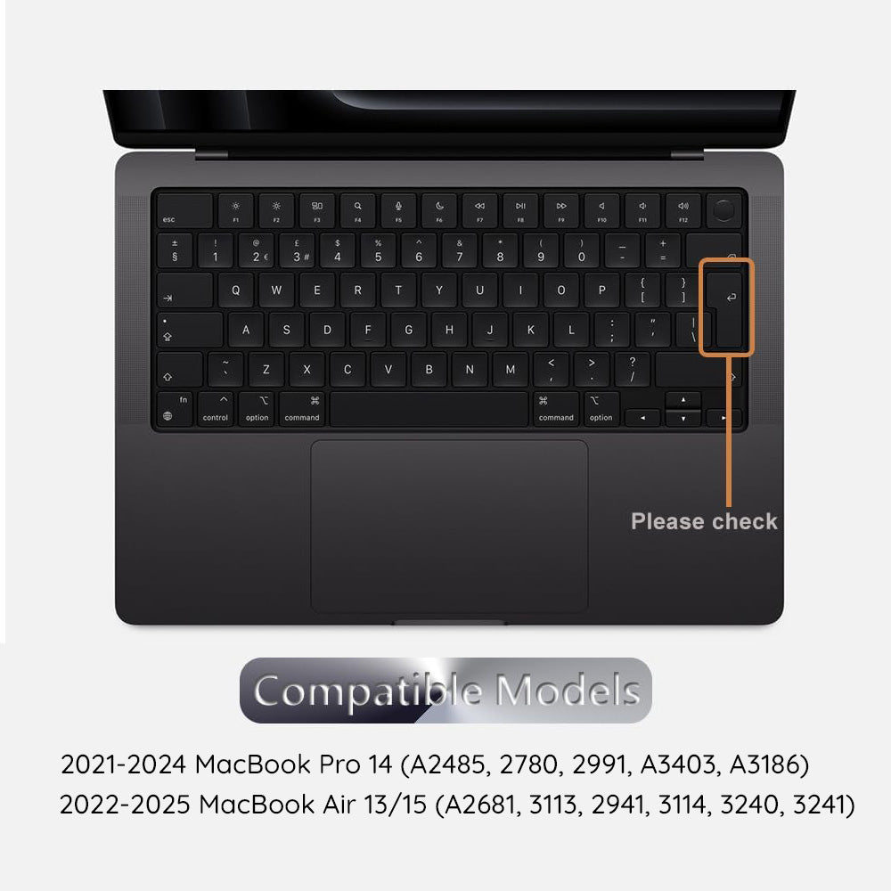 Techsuit PureTypeX tastaturbeskyttelse for Apple MacBook Pro 14 / Air 13 / Air 15-serien, gjennomsiktig