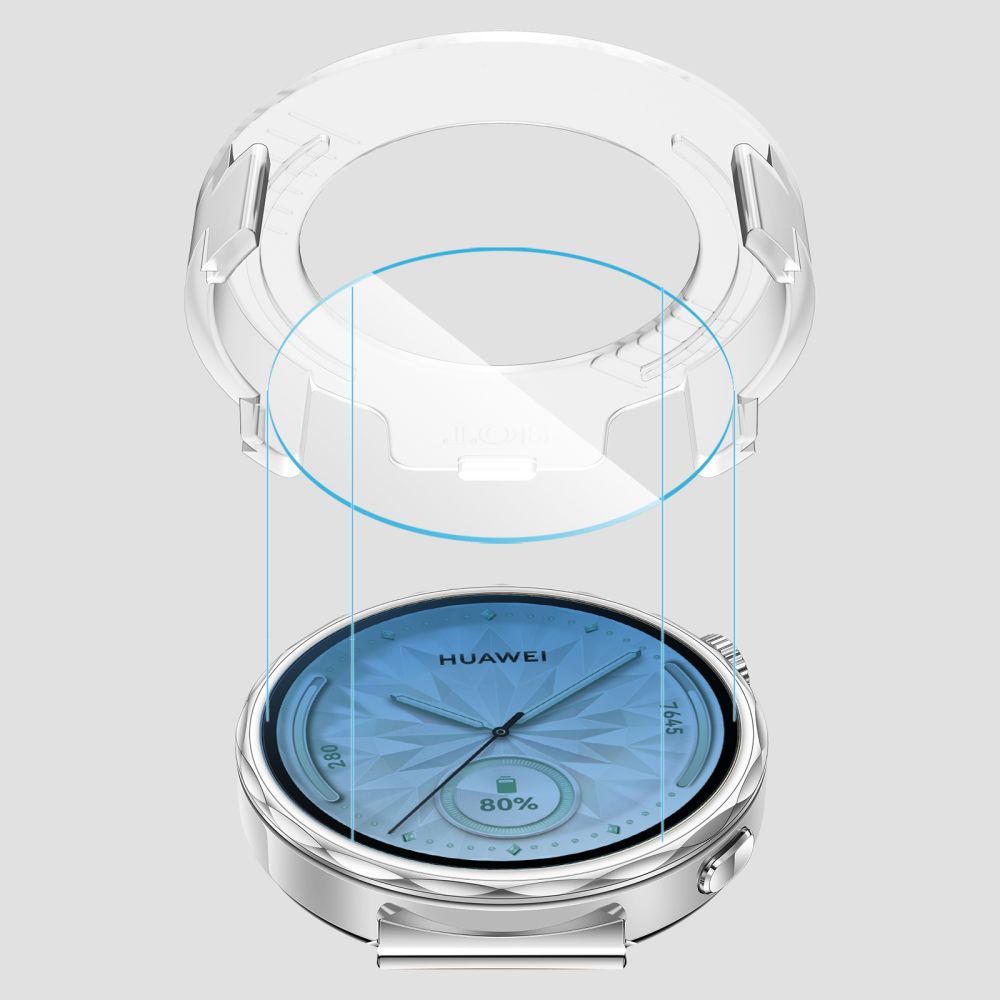 Beskyttelsesfilm Tech-Protect Easy Set+ for Huawei Watch GT 5 41mm, Sett med 2 stykker, Herdet glass