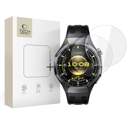 Beskyttelsesfilm Tech-Protect Fit+ for Huawei Watch GT 6 Pro, Sett med 2 stykker, Herdet glass