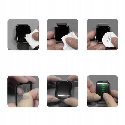 Tech-Protect Flex+ beskyttelsesfilm for Apple Watch 46mm Series, Sett med 2 stykker, Fleksibelt glass, Svart
