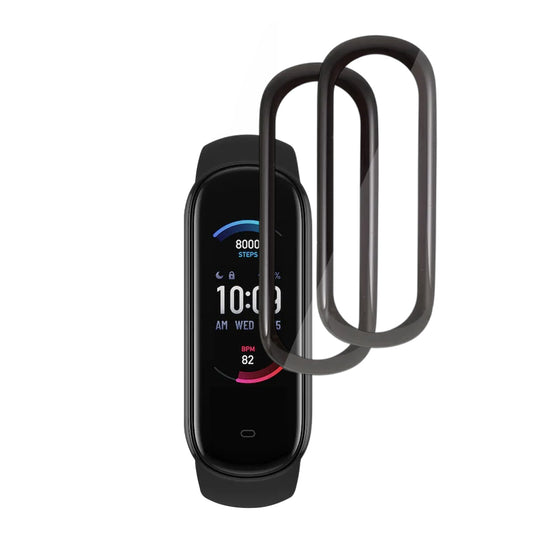 Beskyttelsesfolie Techsuit Nano Flex for Amazfit Band 5, Sett med 2 stykker, Plast, Svart