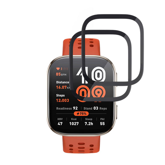 Techsuit Nano Flex beskyttelsesfilm for Amazfit Bip 6, Sett med 2 stykker, Plast, Svart