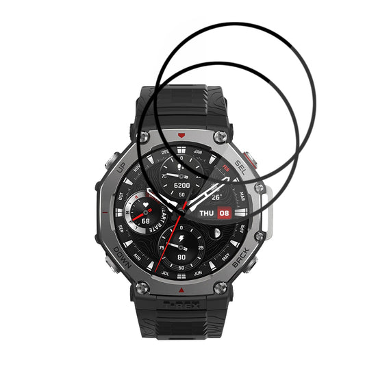 Beskyttelsesfolie Techsuit Nano Flex for Amazfit T-Rex 3, Sett med 2 stykker, Plast, Svart