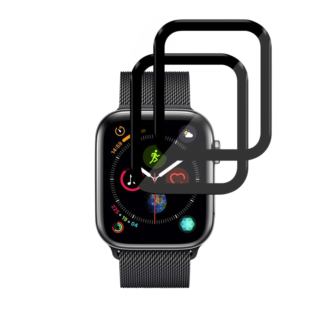 Techsuit Nano Flex beskyttelsesfilm for Apple Watch 44mm Series, Sett med 2 stykker, Plast, Svart