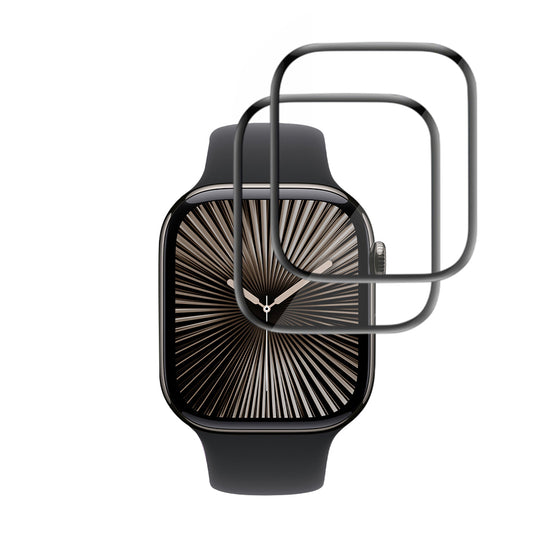 Beskyttelsesfolie Techsuit Nano Flex for Apple Watch Series 10 / 11 42mm, Sett med 2 stykker, Plast, Svart