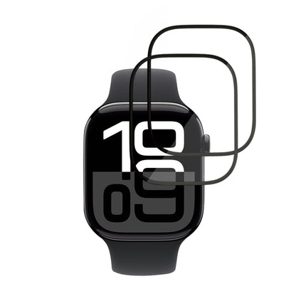 Techsuit Nano Flex beskyttelsesfolie for Apple Watch Series 10 / 11 46mm, Sett med 2 stykker, Plast, Svart