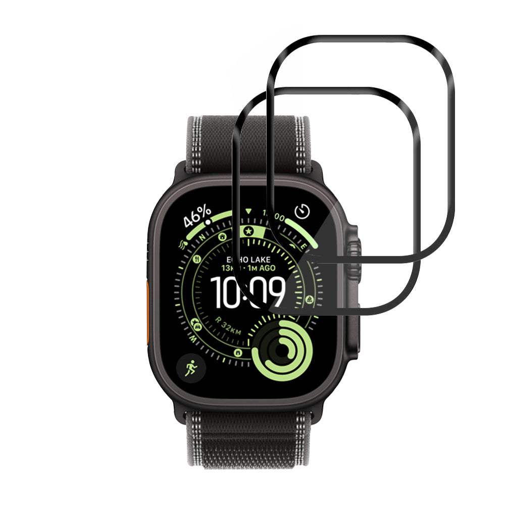 Beskyttelsesfolie Techsuit Nano Flex for Apple Watch Ultra Series, Sett med 2 stykker, Plast, Svart