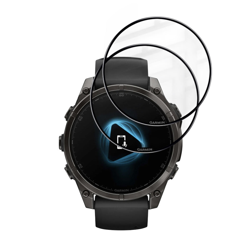 Techsuit Nano Flex beskyttelsesfilm for Garmin Fenix 8 Pro 47mm / 8 47mm, Sett med 2 stykker, Plast, Svart
