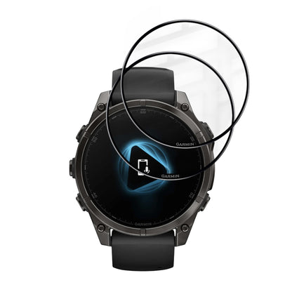 Techsuit Nano Flex beskyttelsesfilm for Garmin Fenix 8 Pro 47mm / 8 47mm, Sett med 2 stykker, Plast, Svart