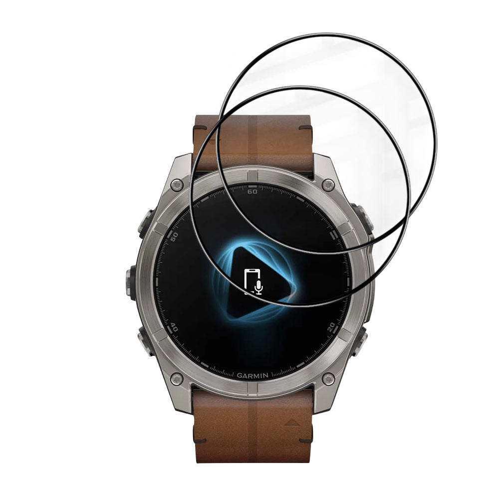 Techsuit Nano Flex beskyttelsesfilm for Garmin Fenix 8 Pro 51mm / 8 51mm, Sett med 2 stykker, Plast, Svart