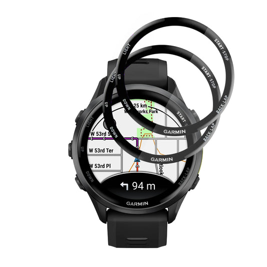 Techsuit Nano Flex beskyttelsesfilm for Garmin Forerunner 570 47mm / 970, Sett med 2 stykker, Plast, Svart