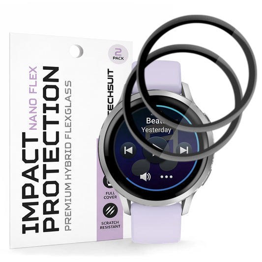 Beskyttelsesfolie Techsuit Nano Flex for Garmin Venu 4 41mm, Sett med 2 stykker, Plast, Svart