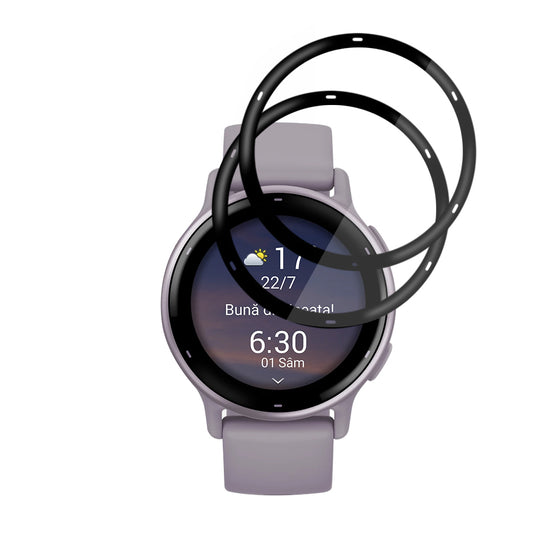 Techsuit Nano Flex beskyttelsesfilm for Garmin Vivoactive 5, Sett med 2 stykker, Plast, Svart